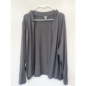 J.Jill Open Cardigan Sweater Gray Size 3X Boho Lagenlook Coastal Boxy Top